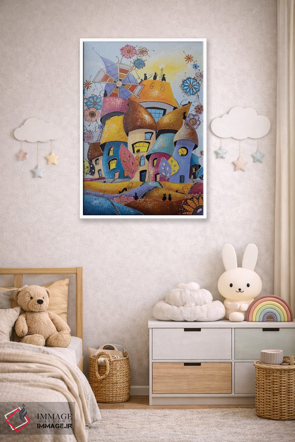 تابلو دکوراتیو شادترین شهر گربه ها اثر ناتالیا گرینچنکو - D4W