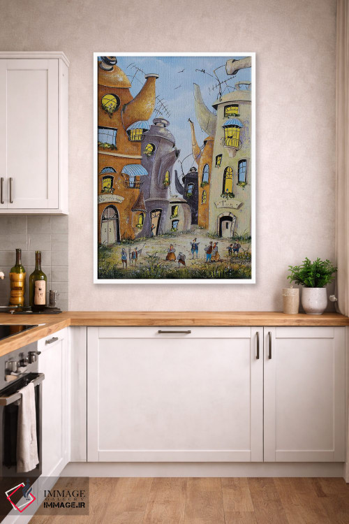 تابلو دکوراتیو تابستان در شهر چای اثر ناتالیا گرینچنکو - D3W
