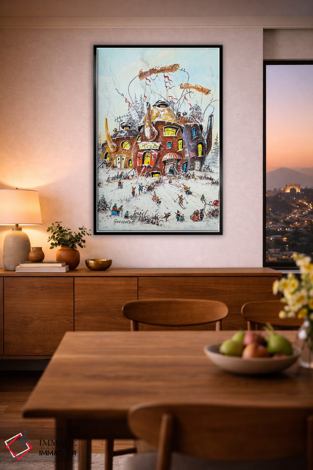 تابلو دکوراتیو فعالیت های زمستانی در دنیای چای اثر ناتالیا گرینچنکو - D3B