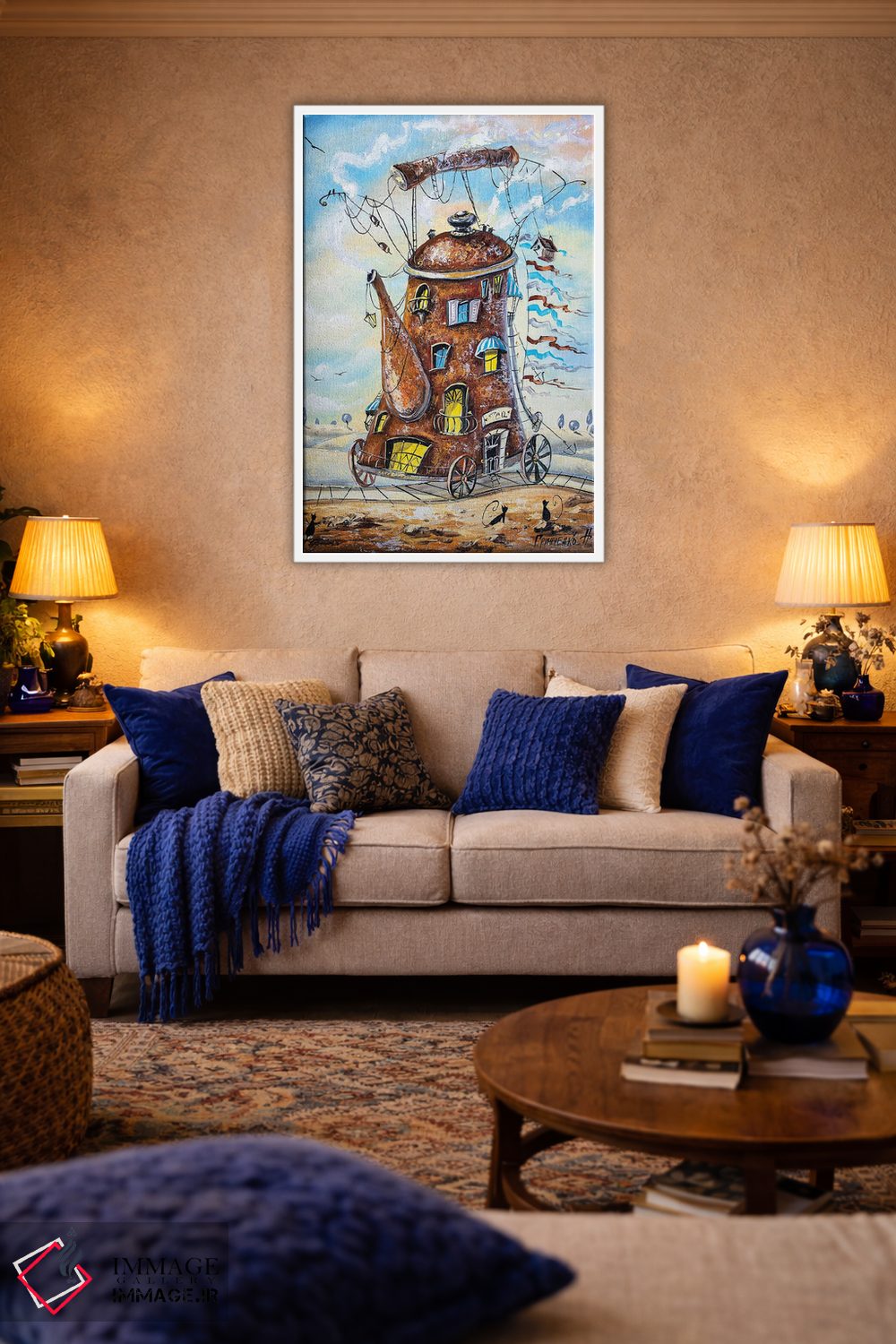 تابلو دکوراتیو مسافر قوری اثر ناتالیا گرینچنکو - D5W