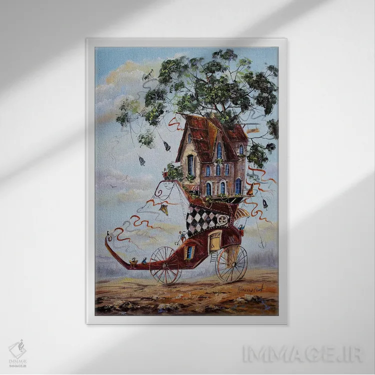 تابلو دکوراتیو کفش های جالب اثر ناتالیا گرینچنکو - نمای قابدار سفید