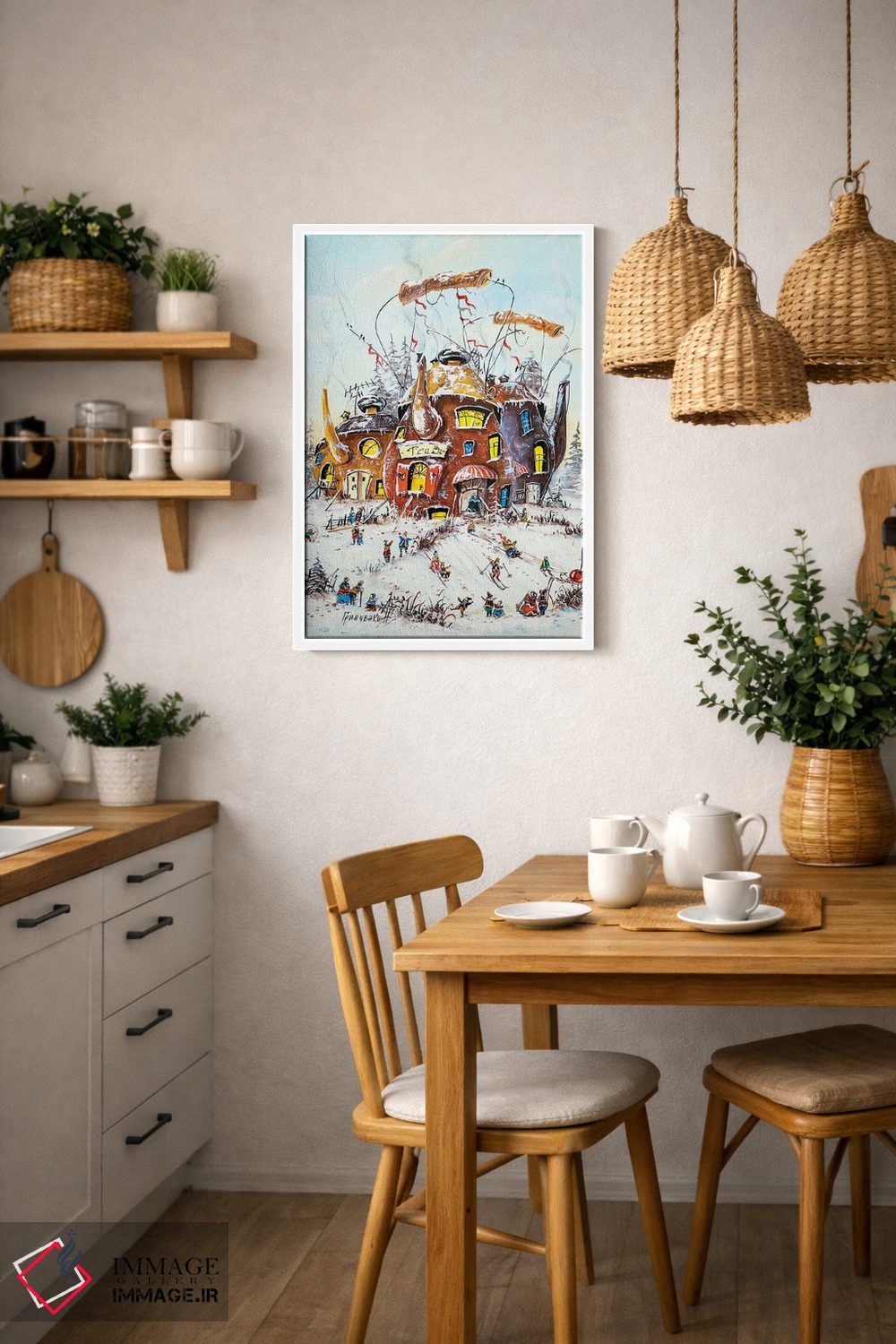 تابلو دکوراتیو فعالیت های زمستانی در دنیای چای اثر ناتالیا گرینچنکو - D4W