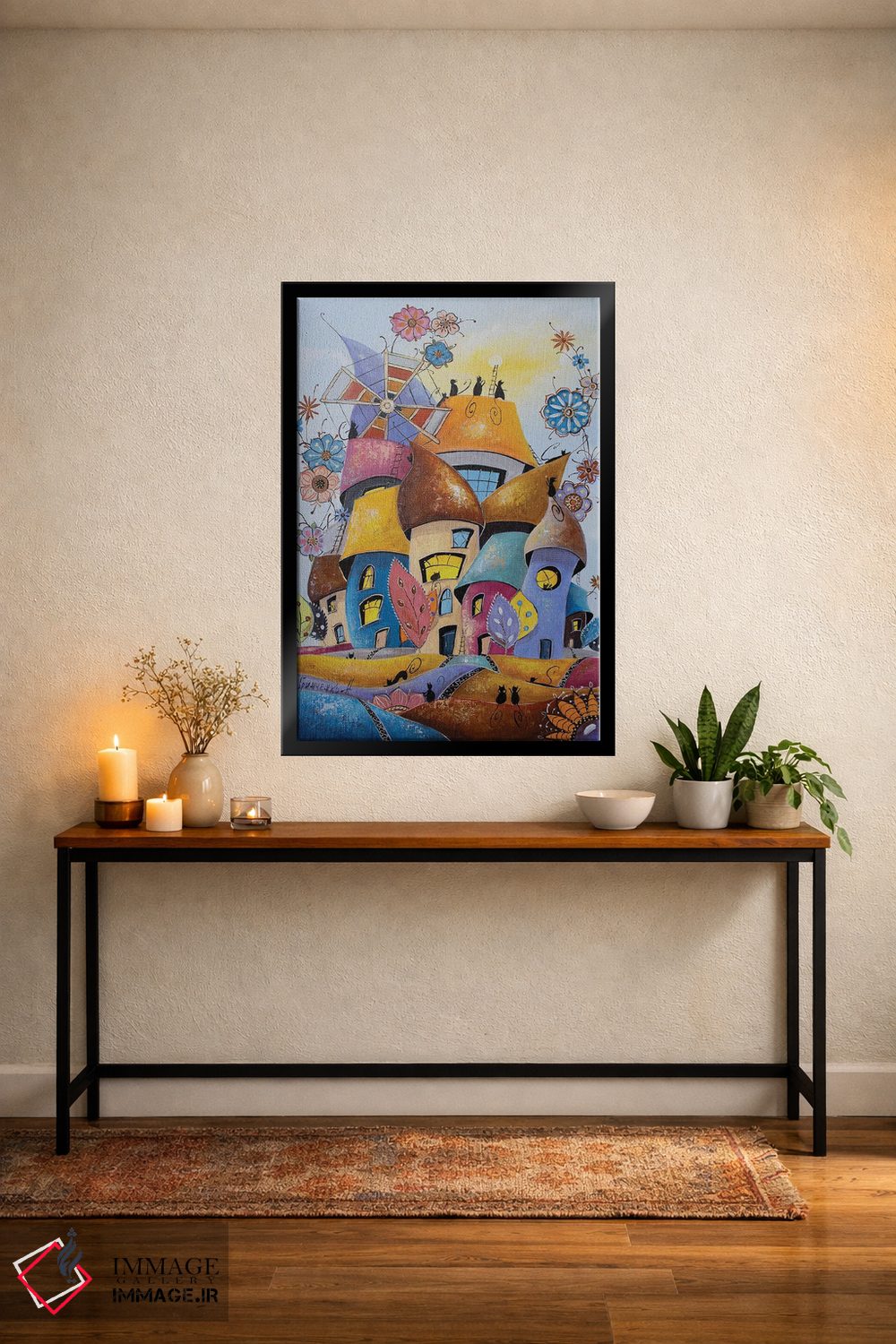 تابلو دکوراتیو شادترین شهر گربه ها اثر ناتالیا گرینچنکو - D5B