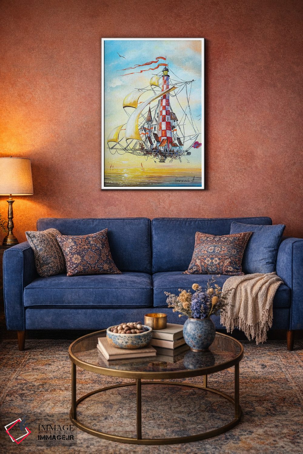 تابلو دکوراتیو فانوس دریایی پرنده اثر ناتالیا گرینچنکو - D4W