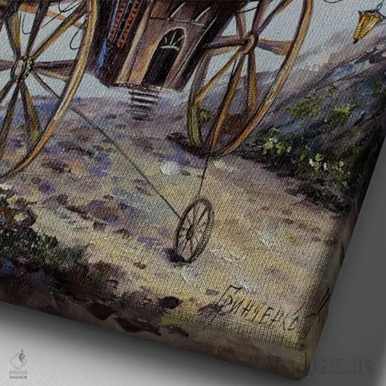 تابلو دکوراتیو نگهبانان زمان اثر ناتالیا گرینچنکو - نمای نزدیک بافت بوم