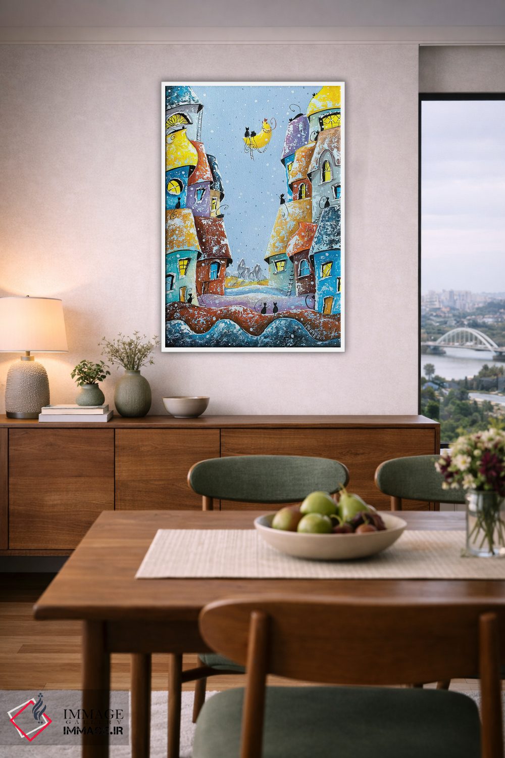 تابلو دکوراتیو لالایی زمستانی ماه اثر ناتالیا گرینچنکو - D5W