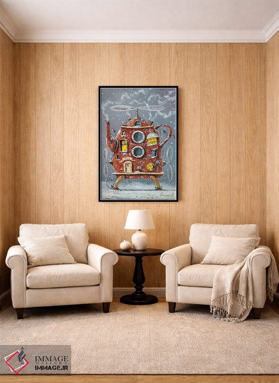 تابلو دکوراتیو خانه گرم قوری اثر ناتالیا گرینچنکو - D4B