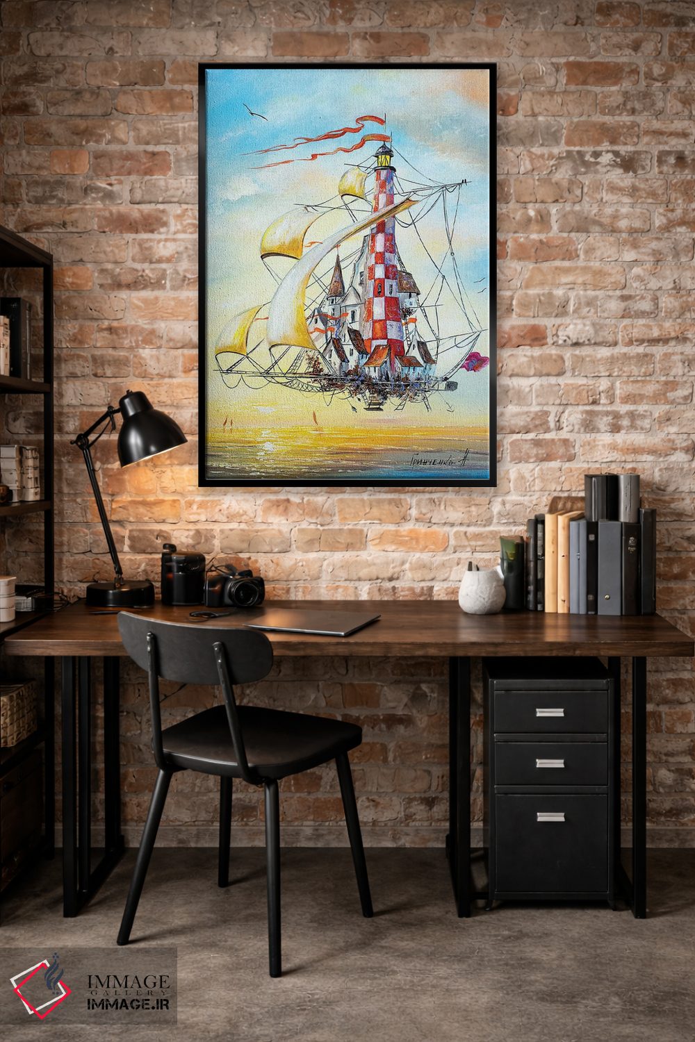 تابلو دکوراتیو فانوس دریایی پرنده اثر ناتالیا گرینچنکو - D5B