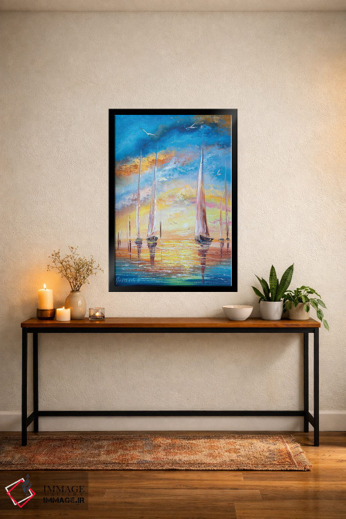 تابلو دکوراتیو قایق های تفریحی در تعطیلات اثر ناتالیا گرینچنکو - D5B