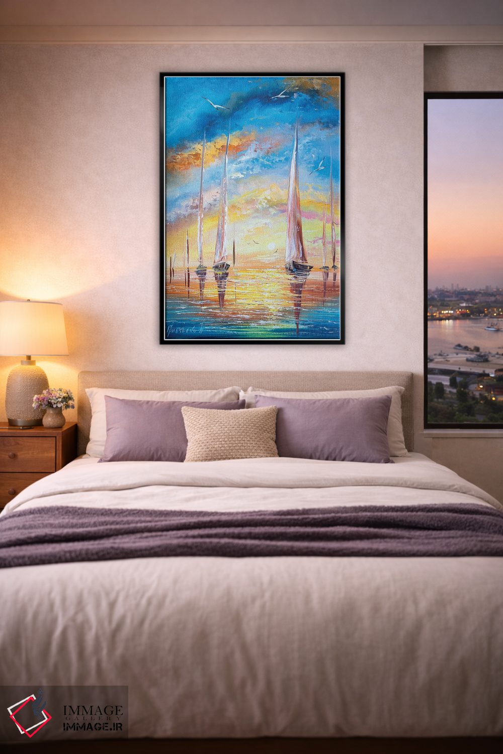 تابلو دکوراتیو قایق های تفریحی در تعطیلات اثر ناتالیا گرینچنکو - D6B