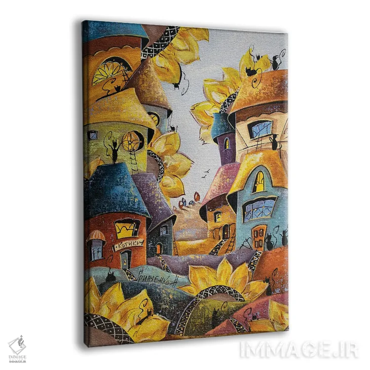 تابلو دکوراتیو روز طلایی آفتابگردان اثر ناتالیا گرینچنکو - نمای پرسپکتیو محصول