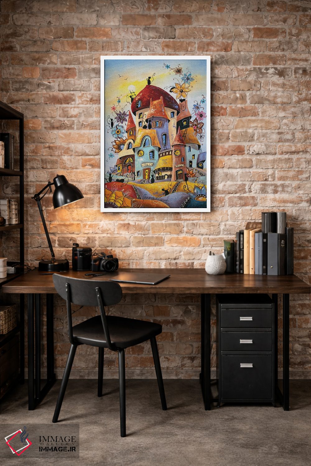 تابلو دکوراتیو روز گل ها در شهر گربه ها اثر ناتالیا گرینچنکو - D5W