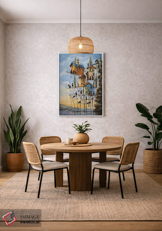 تابلو دکوراتیو روز ماهی در شهر گربه ها اثر ناتالیا گرینچنکو - D2W