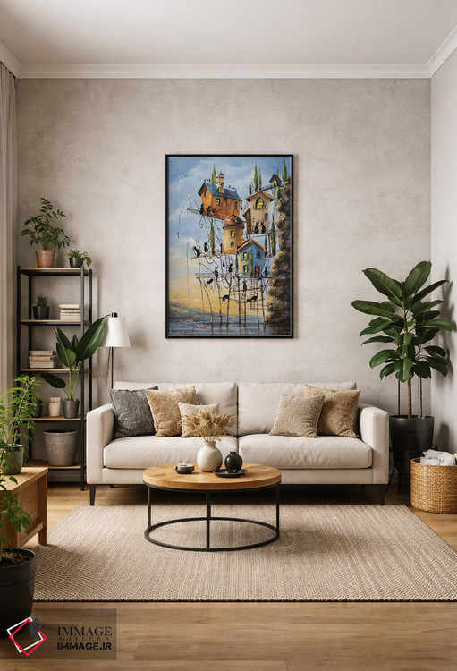 تابلو دکوراتیو روز ماهی در شهر گربه ها اثر ناتالیا گرینچنکو - D1B