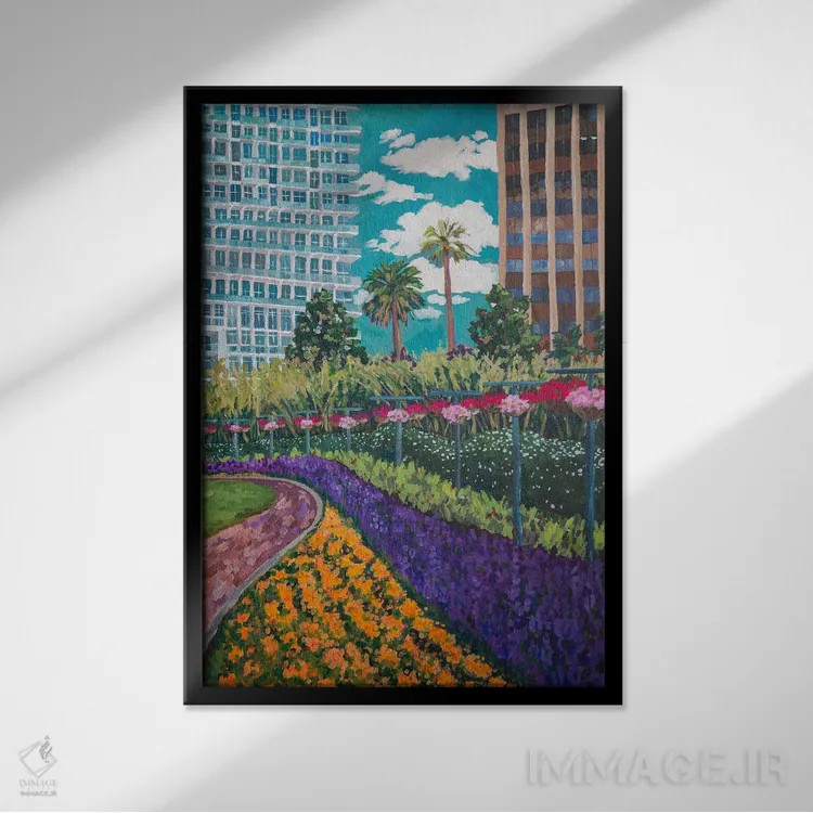 تابلو دکوراتیو منظره از دریاچه ائولا اثر هدر نگی - نمای قابدار مشکی