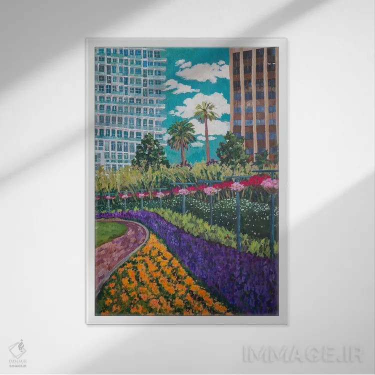 تابلو دکوراتیو منظره از دریاچه ائولا اثر هدر نگی - نمای قابدار سفید