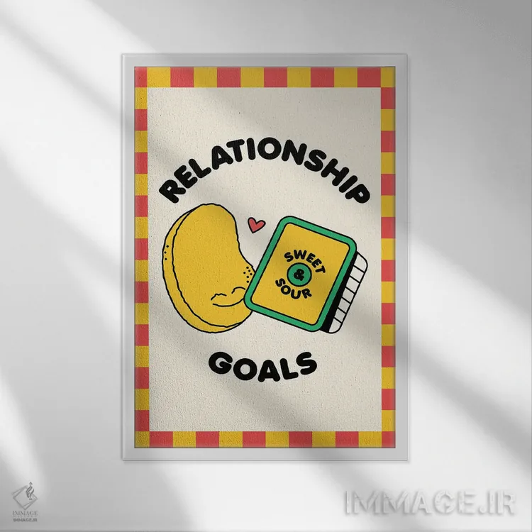 تابلو دکوراتیو اهداف رابطه: ناگت ها اثر نورا گازار - نمای قابدار سفید