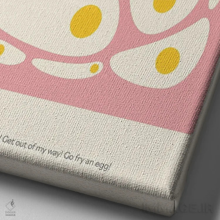 تابلو دکوراتیو برو یه تخم مرغ سرخ کن اثر نورا گازار - نمای نزدیک بافت بوم