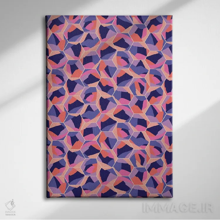 تابلو انتزاعی بال هایت را کشف کن اثر نادیا حسن - نمای روبهرو روی دیوار