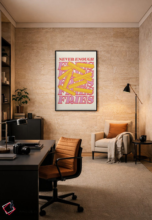 تابلو دکوراتیو سیب زمینی سرخ کرده هیچوقت کافی نیست بژ اثر نورا گازار - D6B