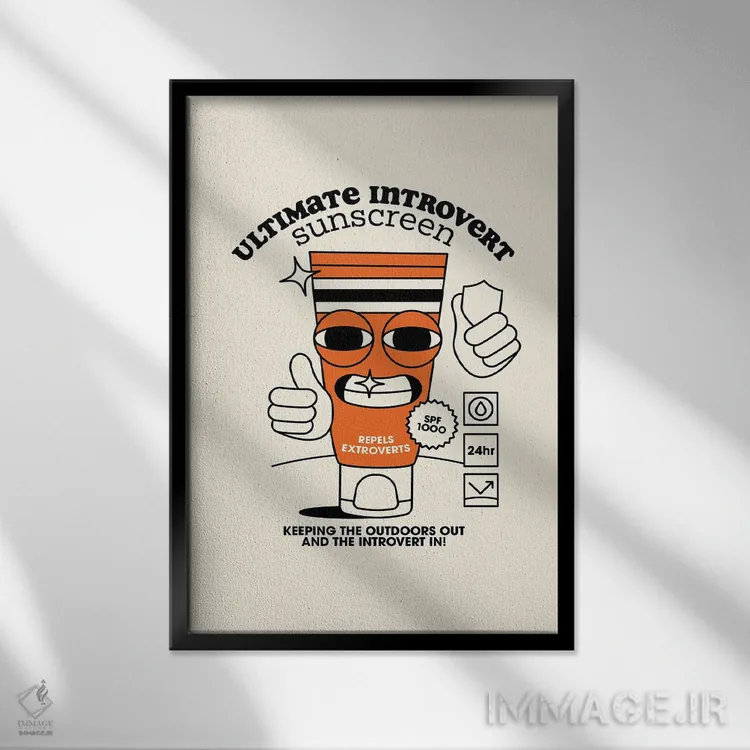 تابلو دکوراتیو ضدآفتاب ویژه درون گراها اثر نورا گازار - نمای قابدار مشکی