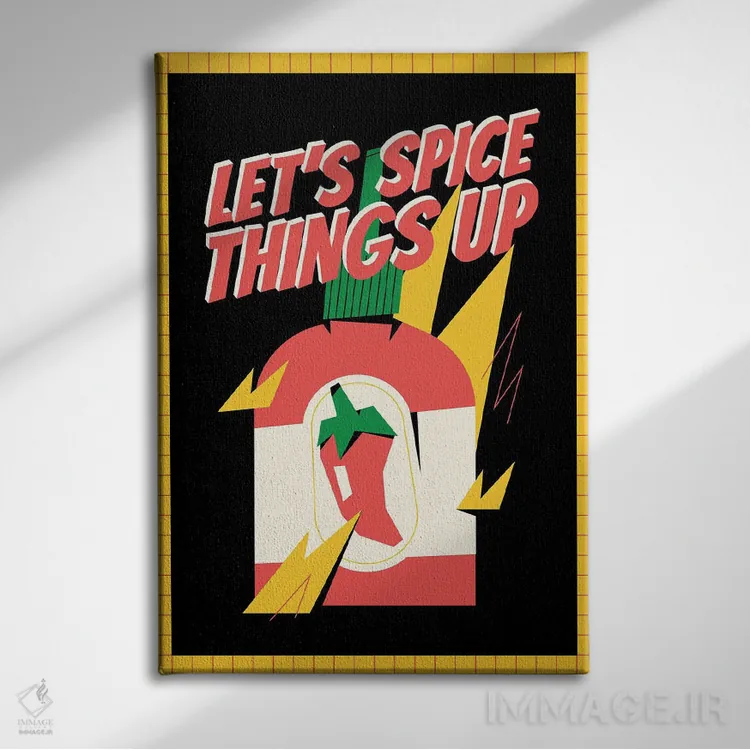 تابلو دکوراتیو بیایید کمی هیجان اضافه کنیم مشکی اثر نورا گازار - نمای روبهرو روی دیوار