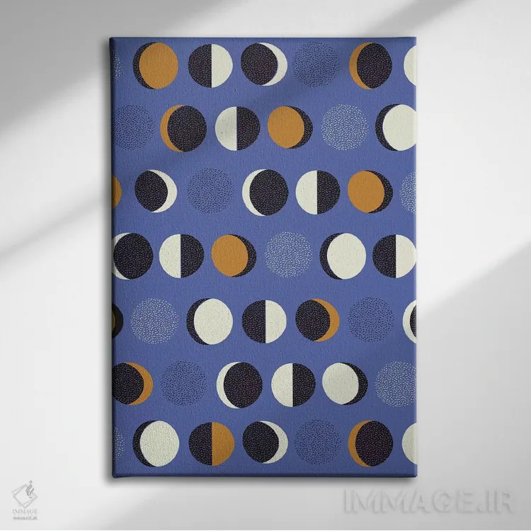 تابلو انتزاعی امواج مثبت ۲ اثر نادیا حسن - نمای روبهرو روی دیوار