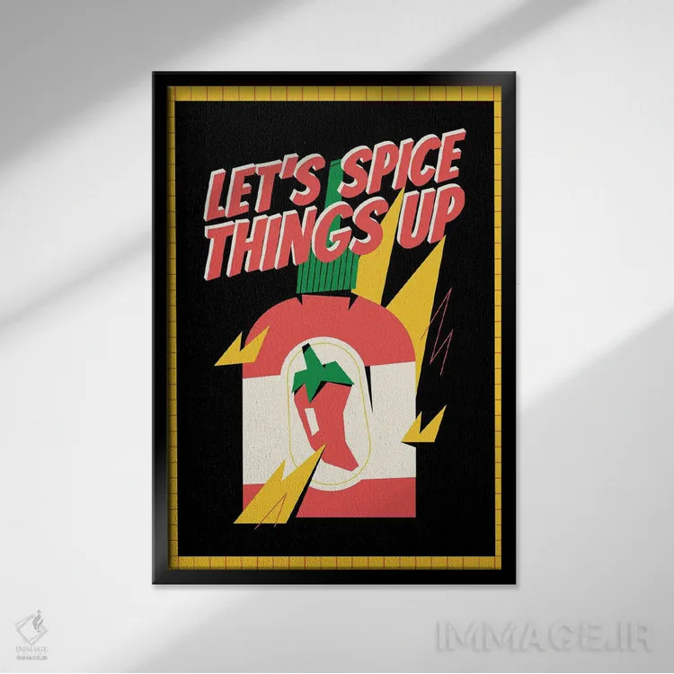 تابلو دکوراتیو بیایید کمی هیجان اضافه کنیم مشکی اثر نورا گازار - نمای قابدار مشکی