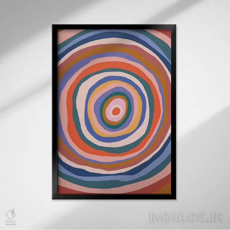 تابلو انتزاعی اثر موجی - نمای قابدار مشکی