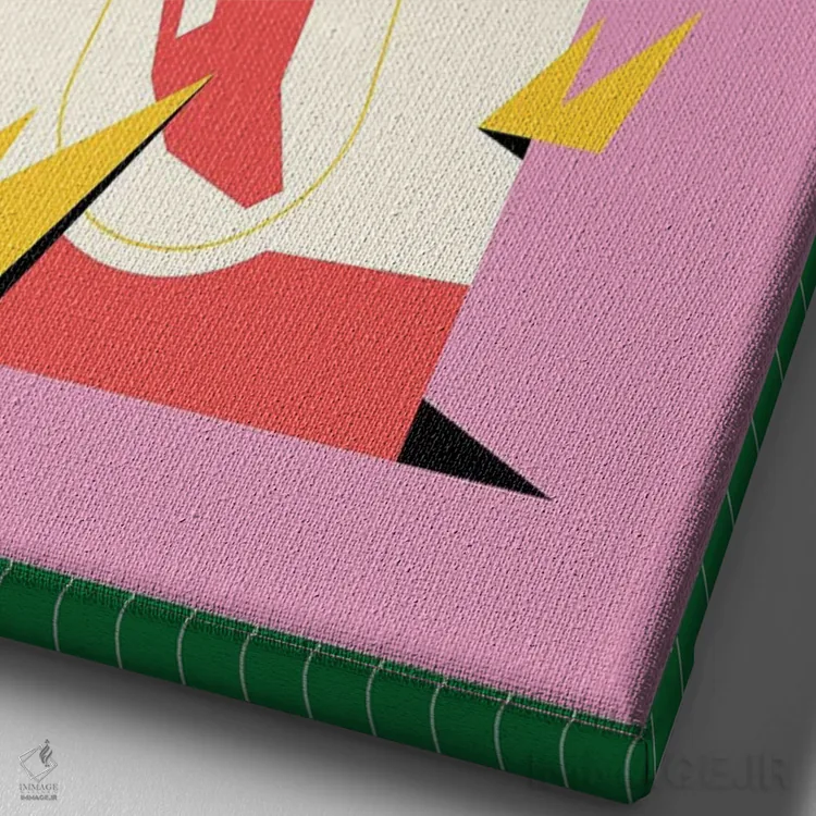 تابلو دکوراتیو بیایید کمی هیجان اضافه کنیم صورتی اثر نورا گازار - نمای نزدیک بافت بوم