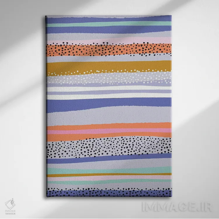 تابلو انتزاعی چه خوشحال ۲ اثر نادیا حسن - نمای روبهرو روی دیوار