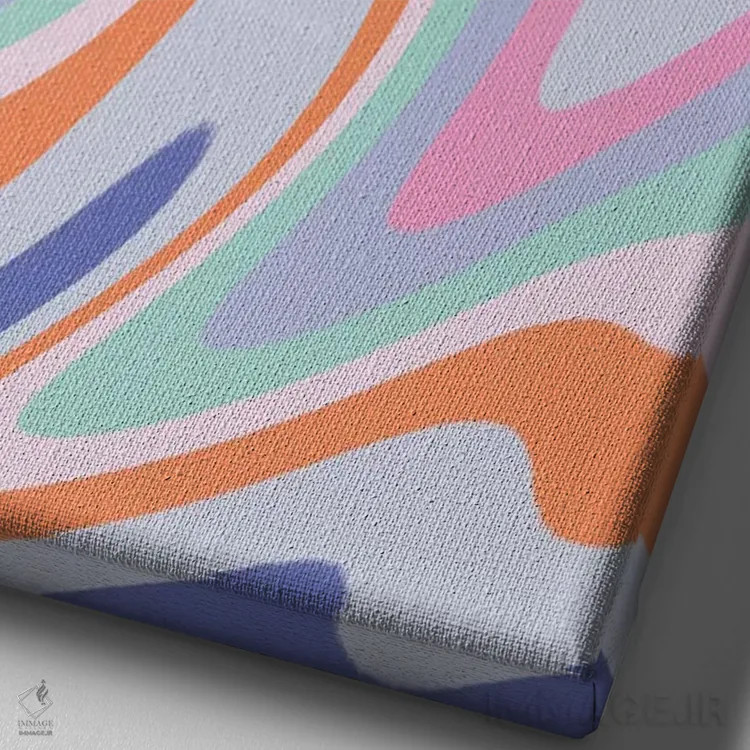 تابلو انتزاعی چه خوشحال ۱ اثر نادیا حسن - نمای نزدیک بافت بوم