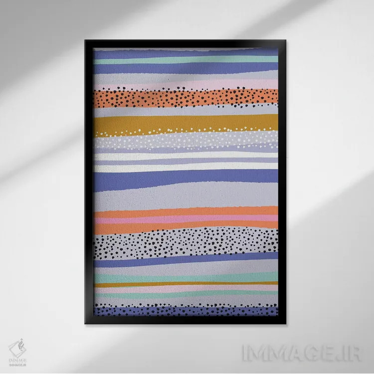 تابلو انتزاعی چه خوشحال ۲ اثر نادیا حسن - نمای قابدار مشکی