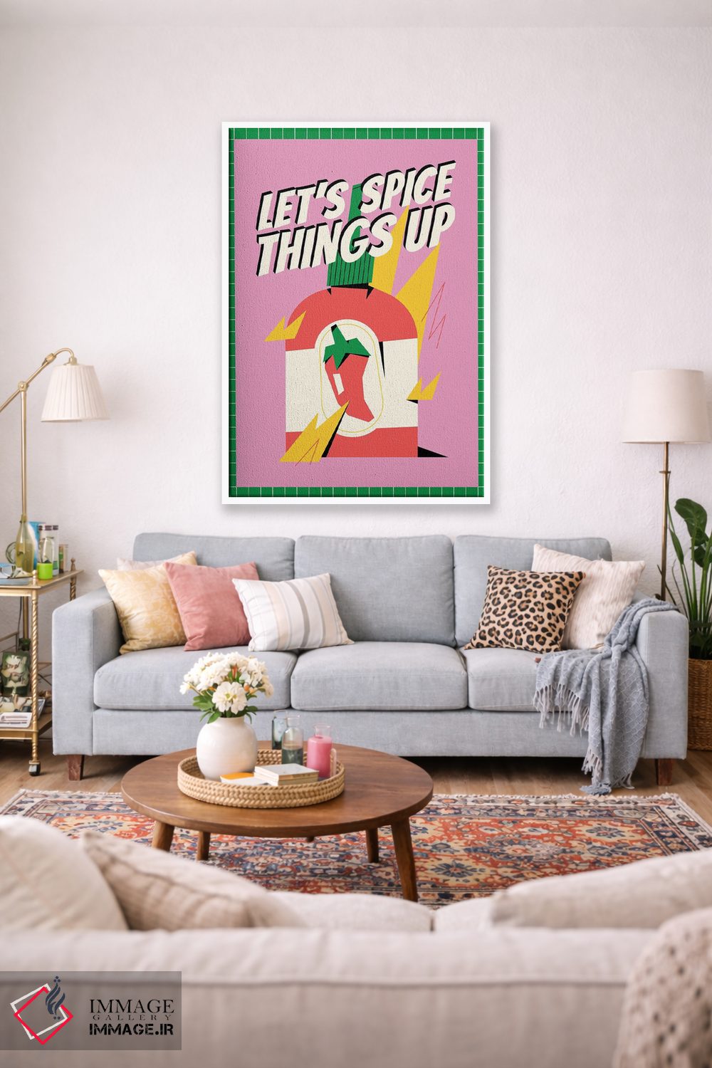 تابلو دکوراتیو بیایید کمی هیجان اضافه کنیم صورتی اثر نورا گازار - D1W
