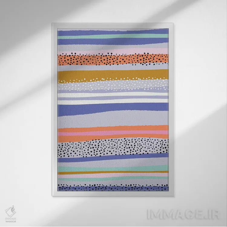 تابلو انتزاعی چه خوشحال ۲ اثر نادیا حسن - نمای قابدار سفید