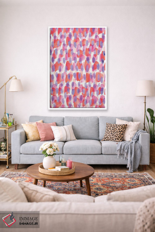 تابلو انتزاعی لایه های نقاشی شده اثر نادیا حسن - D1W