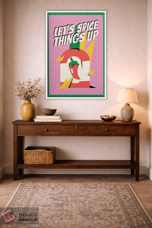 تابلو دکوراتیو بیایید کمی هیجان اضافه کنیم صورتی اثر نورا گازار - D3W