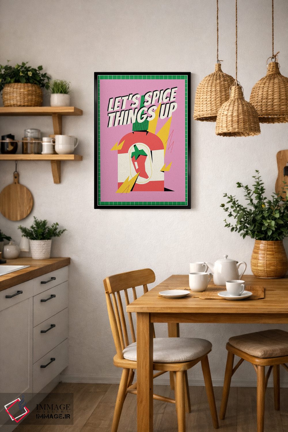 تابلو دکوراتیو بیایید کمی هیجان اضافه کنیم صورتی اثر نورا گازار - D5B