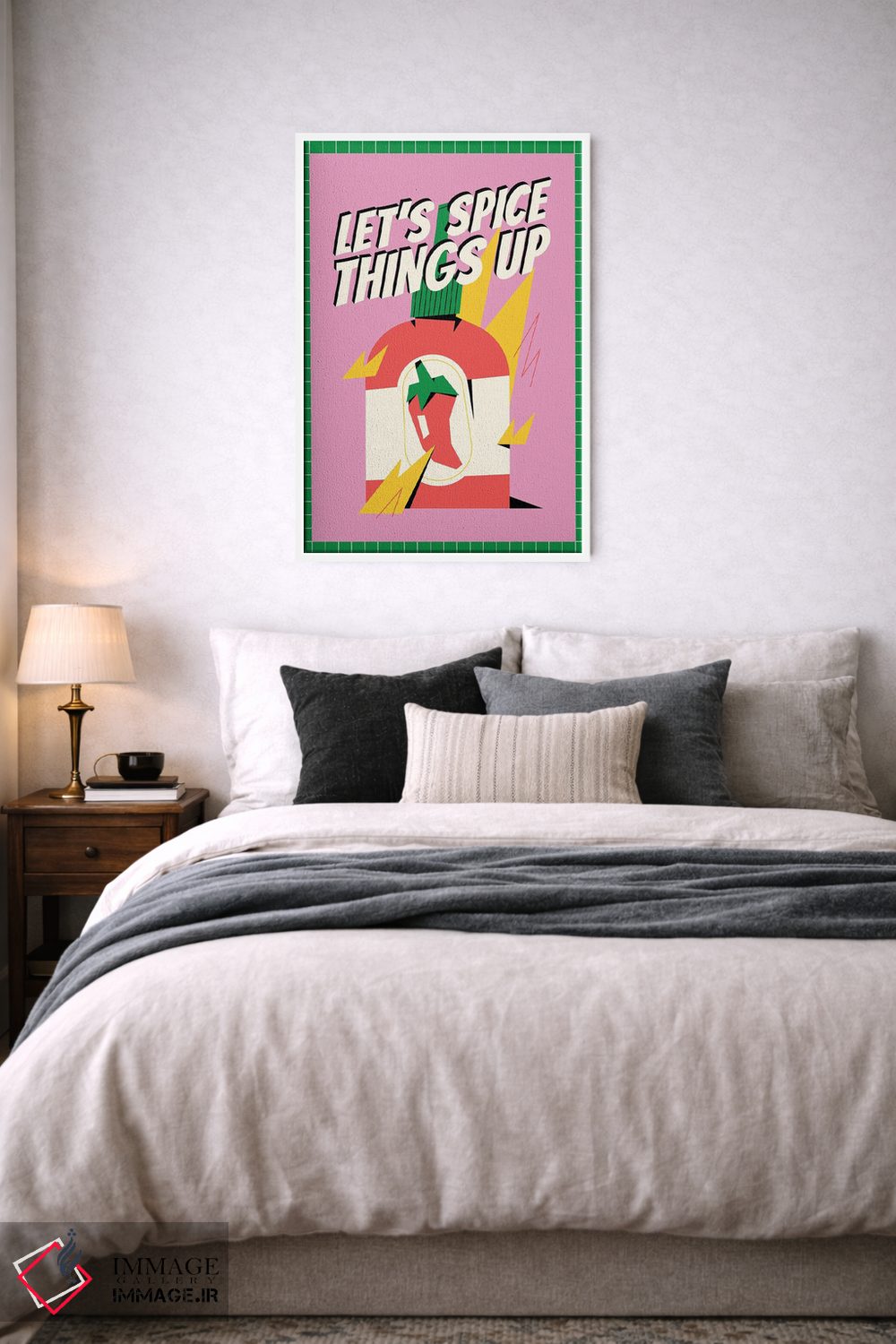 تابلو دکوراتیو بیایید کمی هیجان اضافه کنیم صورتی اثر نورا گازار - D4W