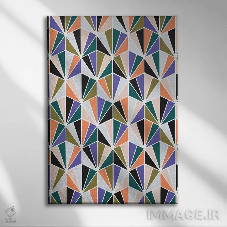 تابلو انتزاعی پناهگاه بوهمیایی ۳ اثر نادیا حسن - نمای روبهرو روی دیوار