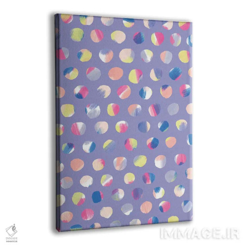 تابلو انتزاعی نقطه های نقاشی شده اثر نادیا حسن - نمای پرسپکتیو محصول
