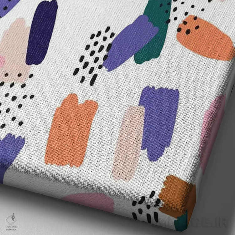 تابلو انتزاعی پناهگاه بوهمیایی ۸ اثر نادیا حسن - نمای نزدیک بافت بوم