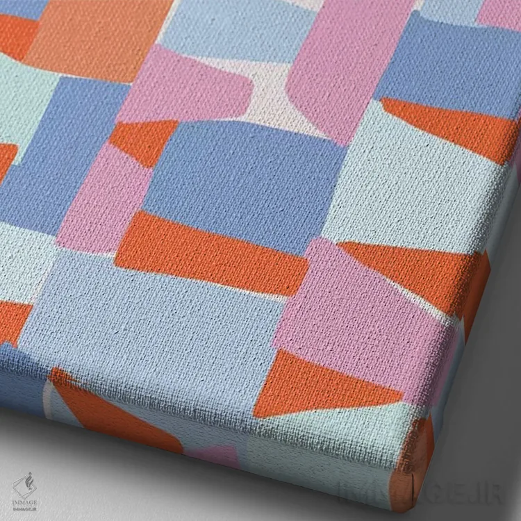 تابلو انتزاعی تغییرشکل دهنده ۵ اثر نادیا حسن - نمای نزدیک بافت بوم