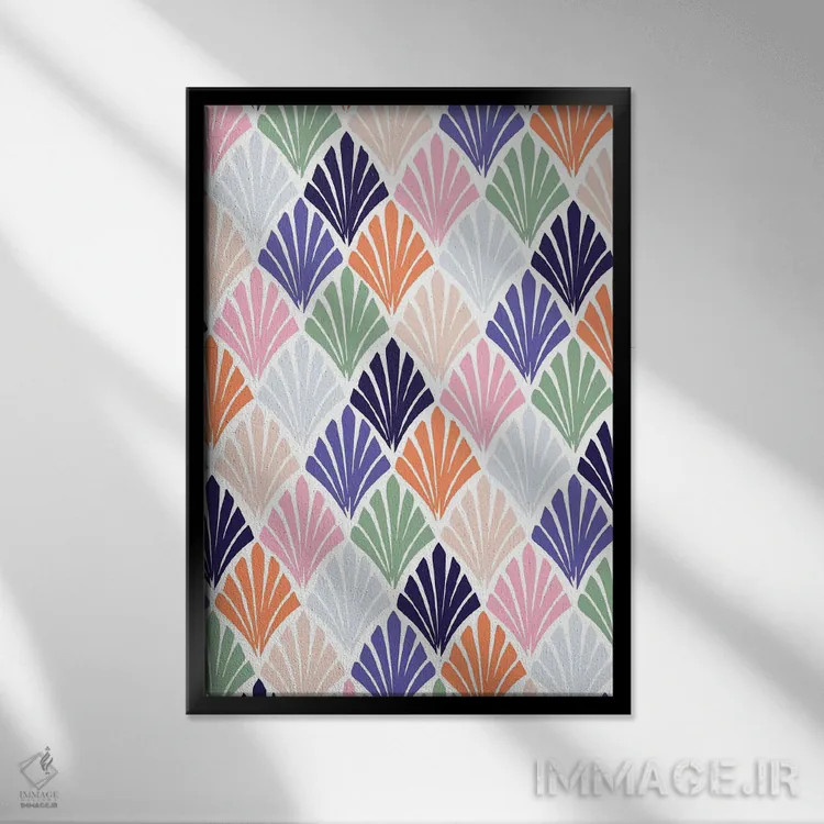 تابلو انتزاعی پناهگاه بوهمیایی ۷ اثر نادیا حسن - نمای قابدار مشکی