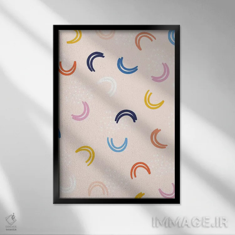 تابلو انتزاعی تغییرشکل دهنده ۷ اثر نادیا حسن - نمای قابدار مشکی