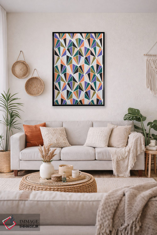 تابلو انتزاعی پناهگاه بوهمیایی ۳ اثر نادیا حسن - D2B