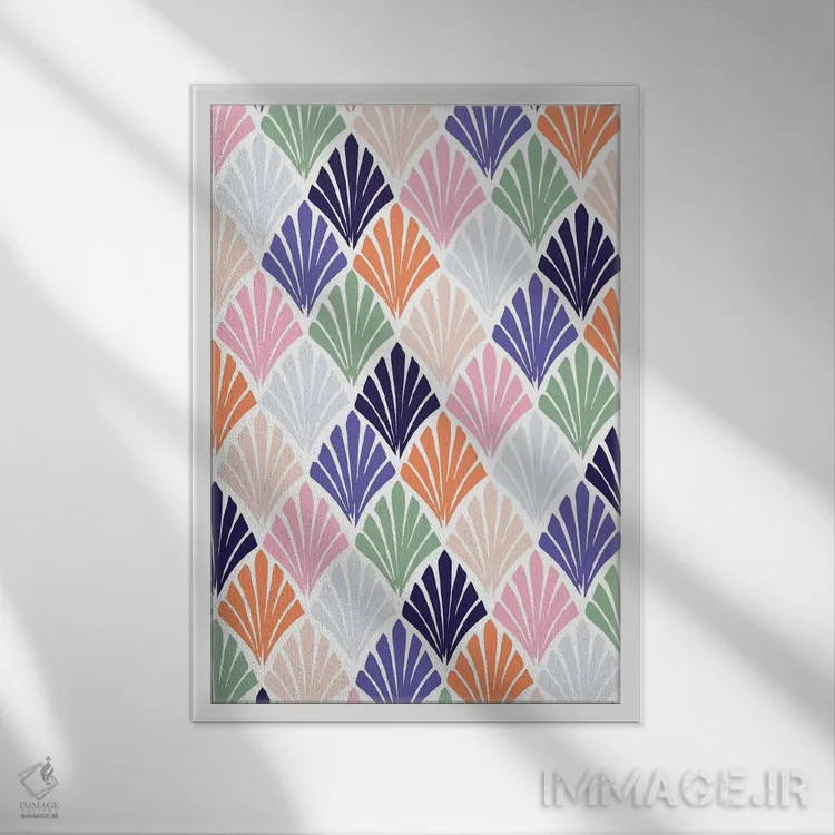 تابلو انتزاعی پناهگاه بوهمیایی ۷ اثر نادیا حسن - نمای قابدار سفید