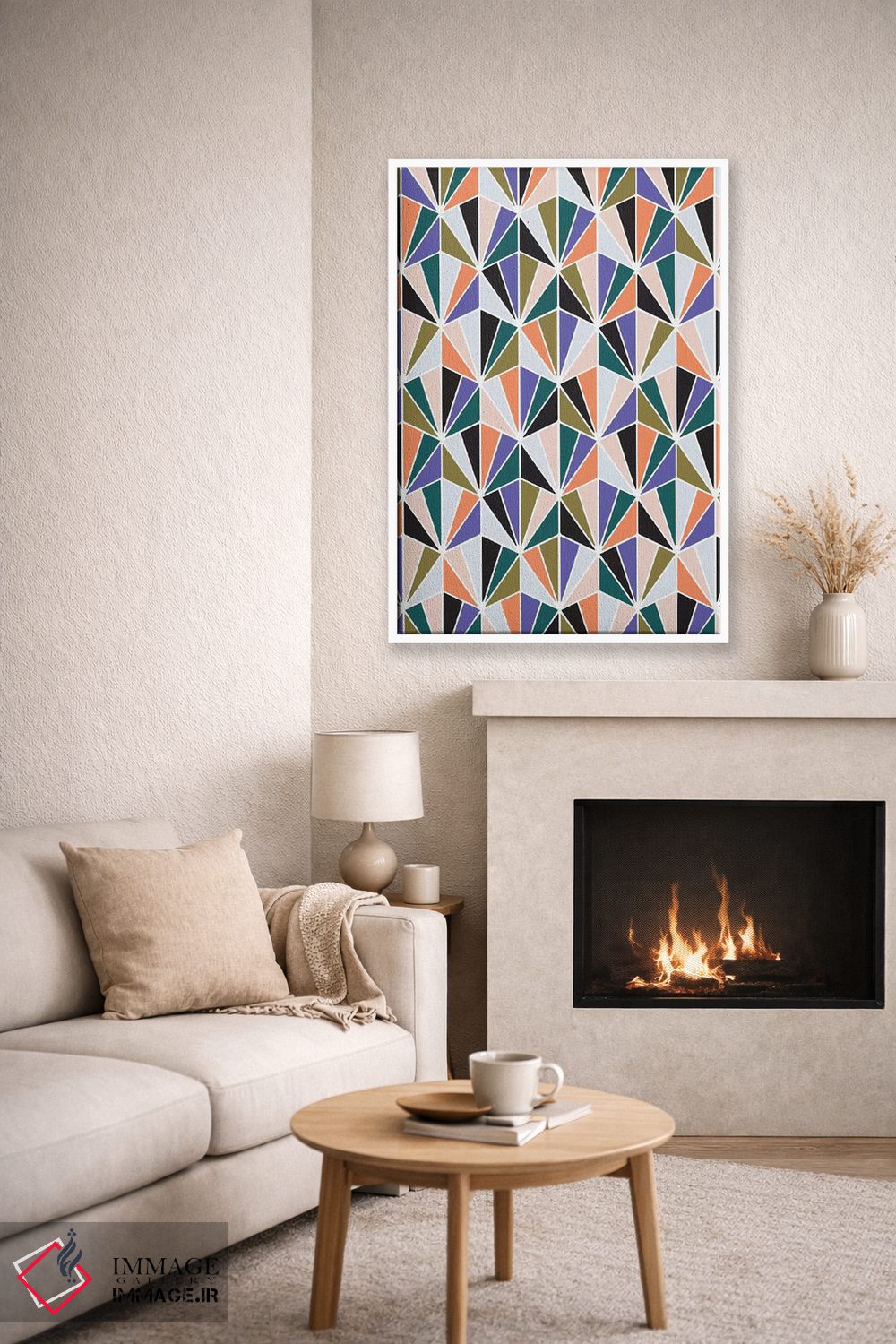 تابلو انتزاعی پناهگاه بوهمیایی ۳ اثر نادیا حسن - D6W