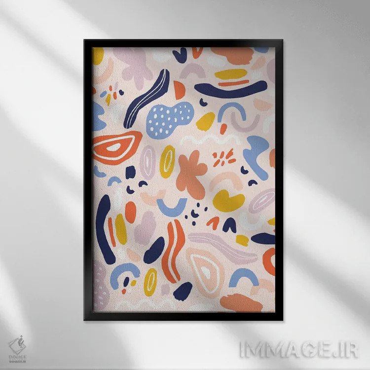 تابلو انتزاعی تغییرشکل دهنده ۶ اثر نادیا حسن - نمای قابدار مشکی