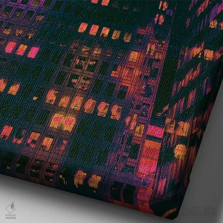 تابلو دکوراتیو دلداده شهر اثر نیتن هد - نمای نزدیک بافت بوم